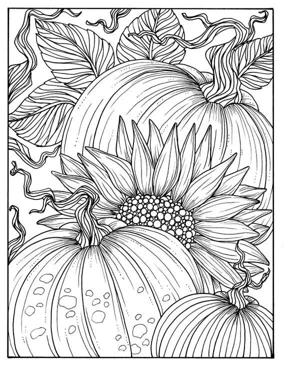 Fall Adult Coloring Pages 1