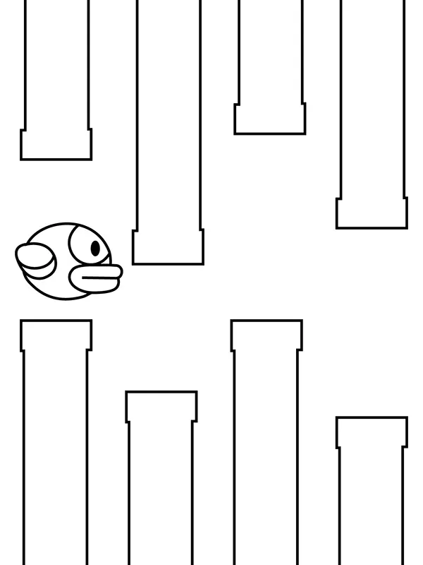 Flappy Bird Coloring Pages 1