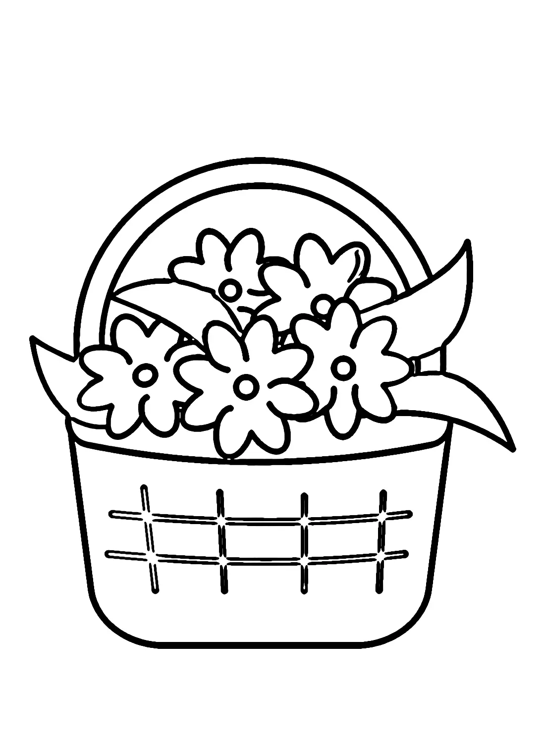 Desenhos de Cesta de Flores Para Colorir 13