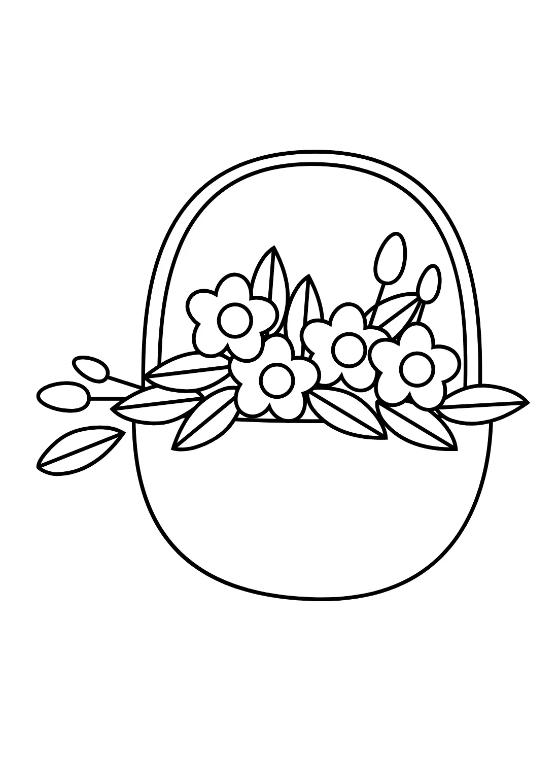 Desenhos de Cesta de Flores Para Colorir 17