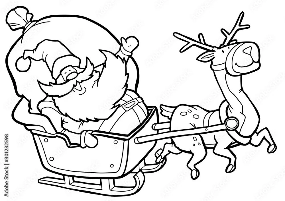 Santa Claus Volando Para Colorear 6