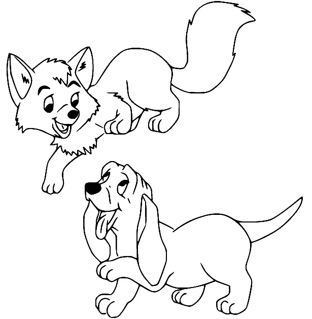 Fuchs und der Hund Ausmalbilder 22