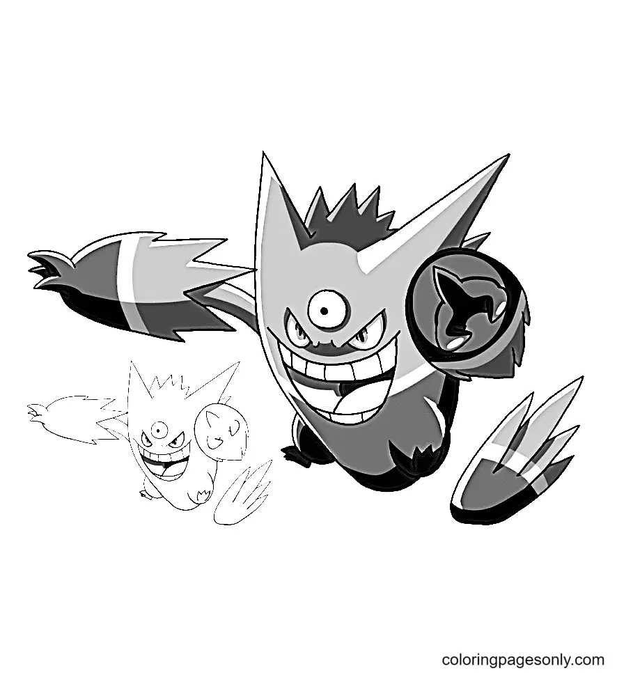 Desenhos de Gengar Para Colorir 52