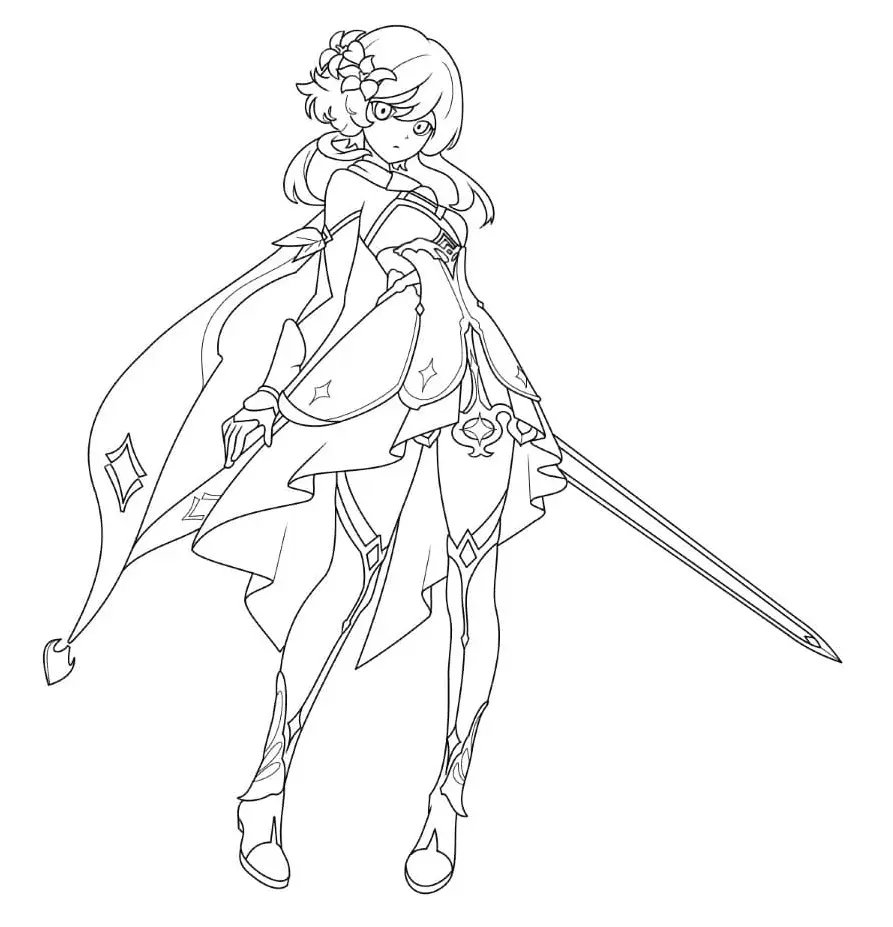 Genshin Impact Coloring Pages 47