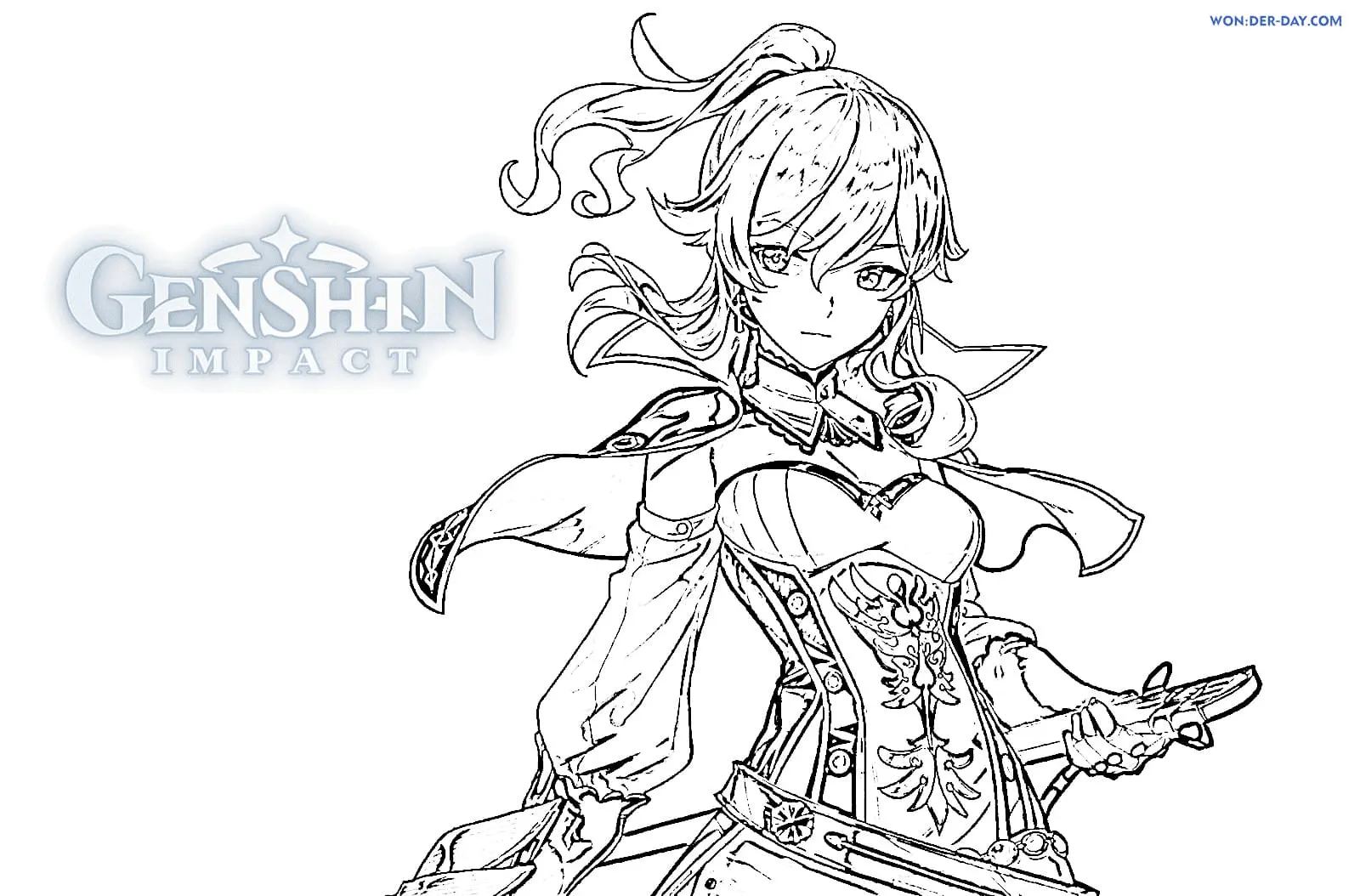 Desenhos de Genshin Impact Para Colorir 60