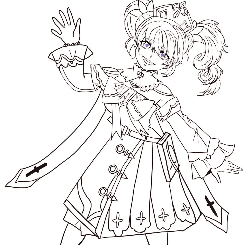 Desenhos de Genshin Impact Para Colorir 79