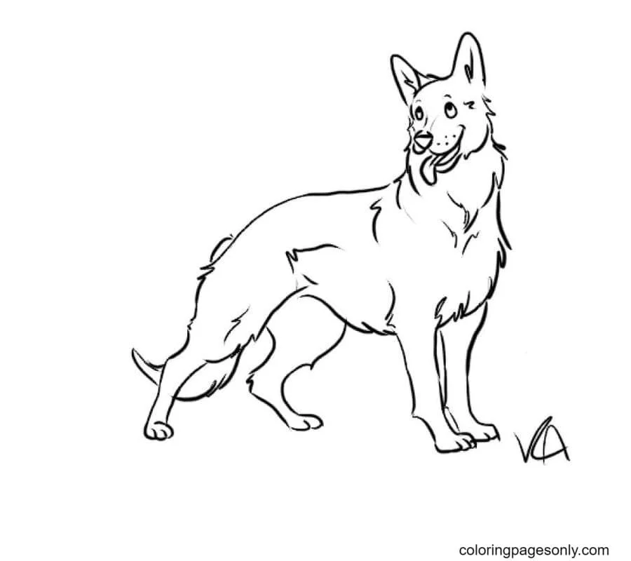German Shepherd Coloring Pages 12