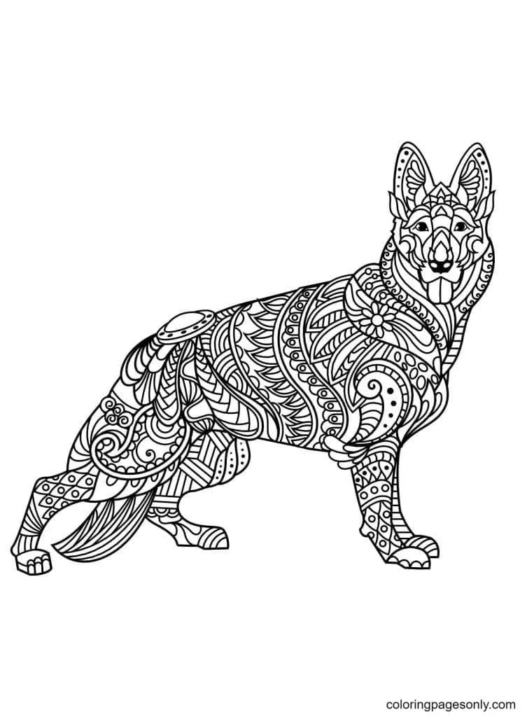 German Shepherd Coloring Pages 37