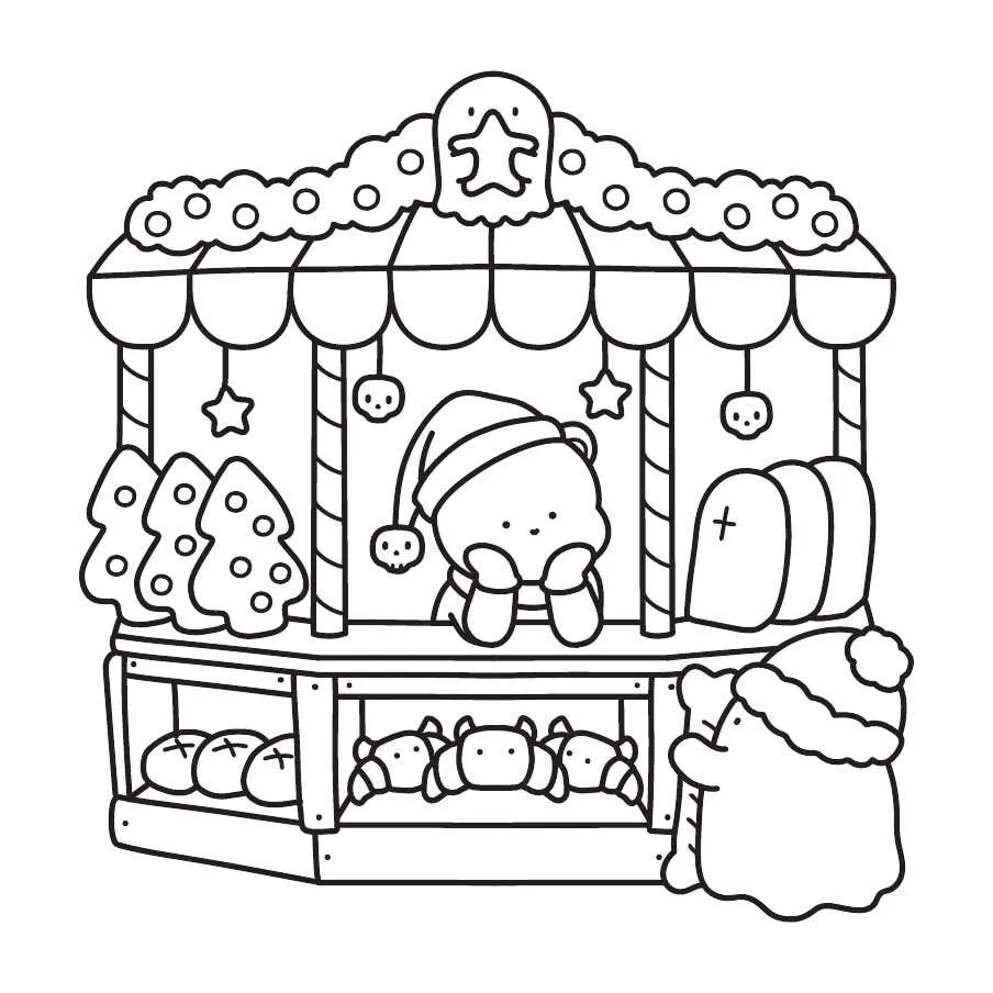 Gespenstisch susse Weihnachts Ausmalbilder 15