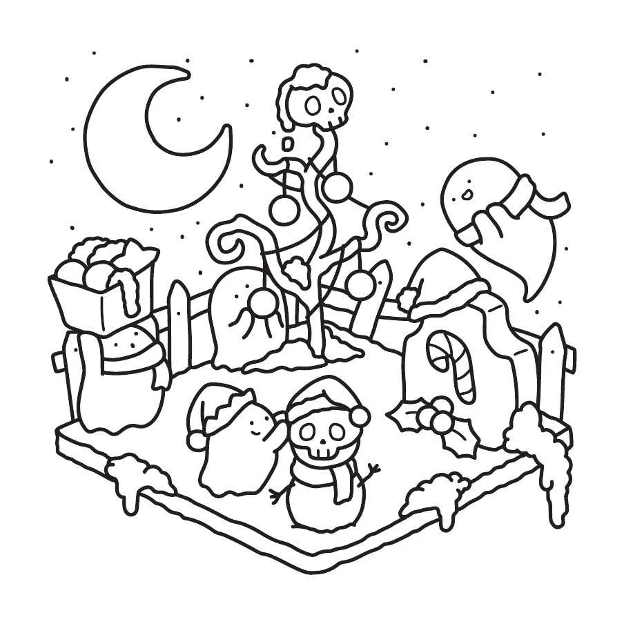 Gespenstisch susse Weihnachts Ausmalbilder 4