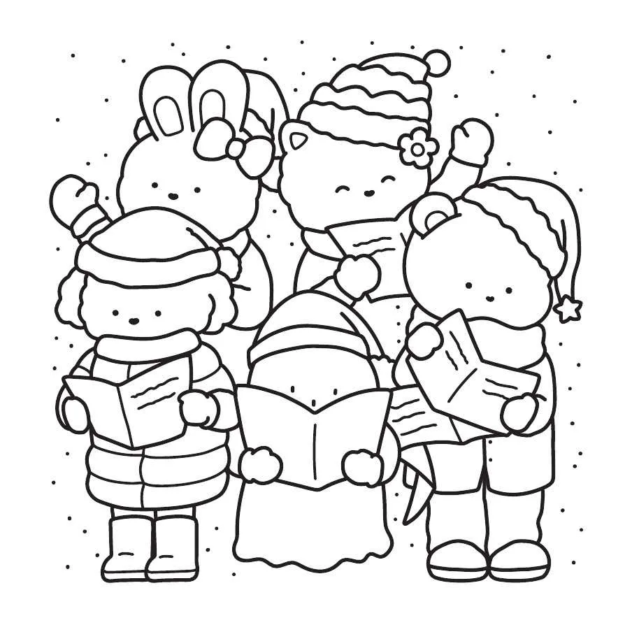 Ghostly Cute Christmas Coloring Pages