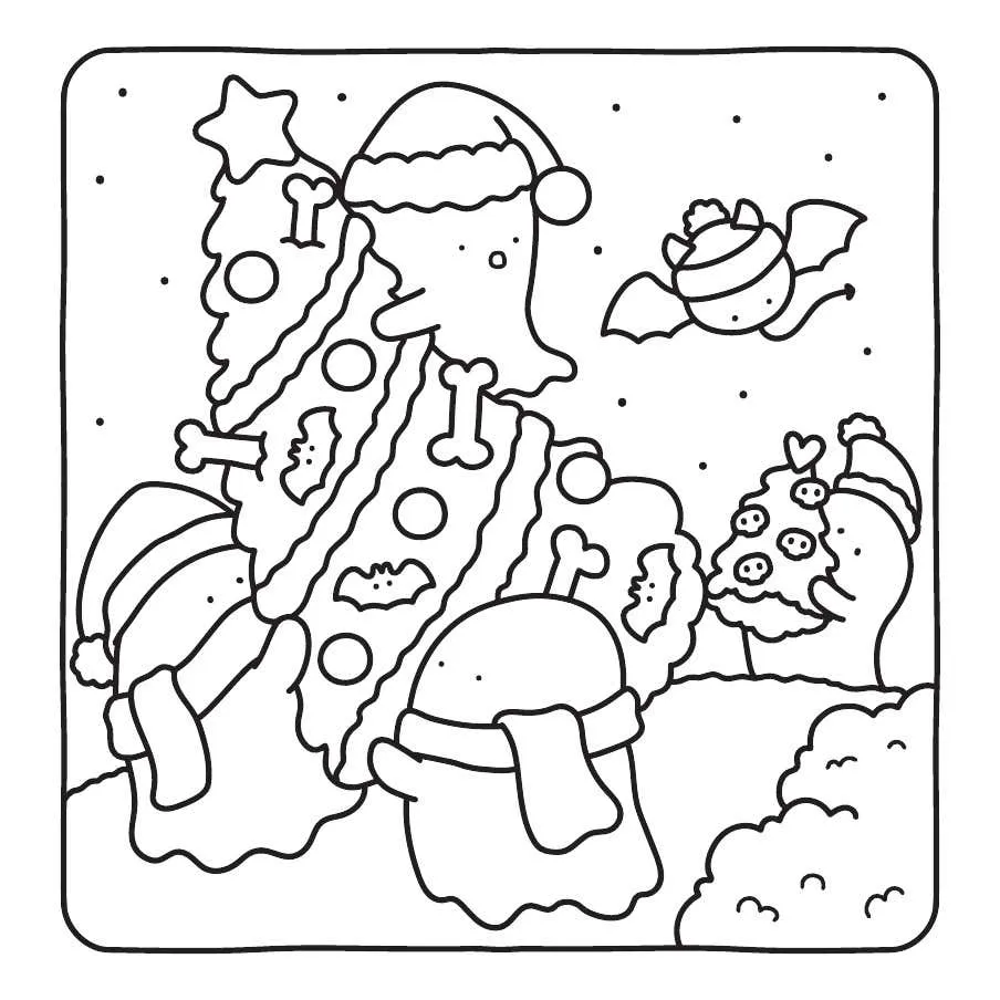 Gespenstisch susse Weihnachts Ausmalbilder 7