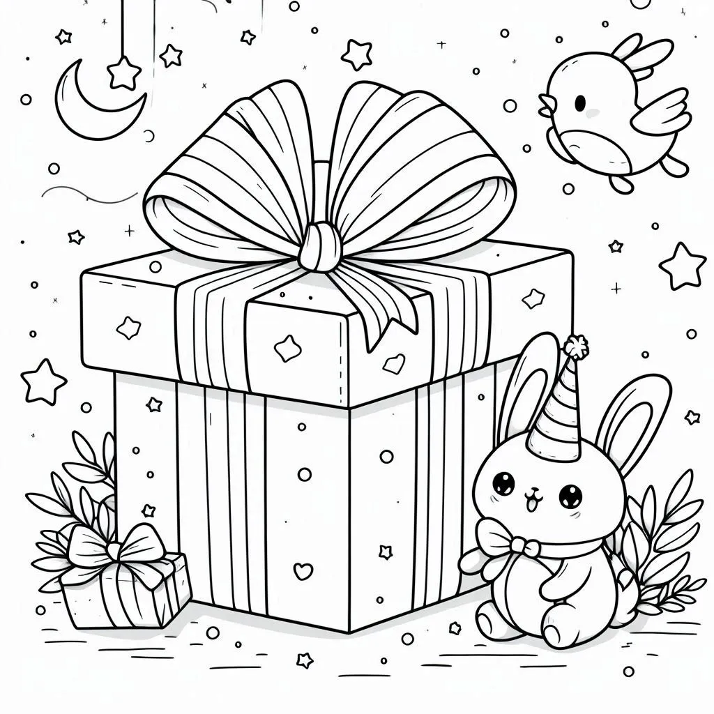 Gift coloring pages 13
