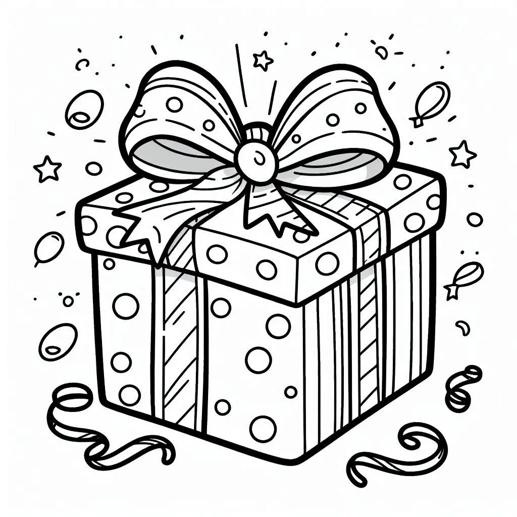 Gift coloring pages 27