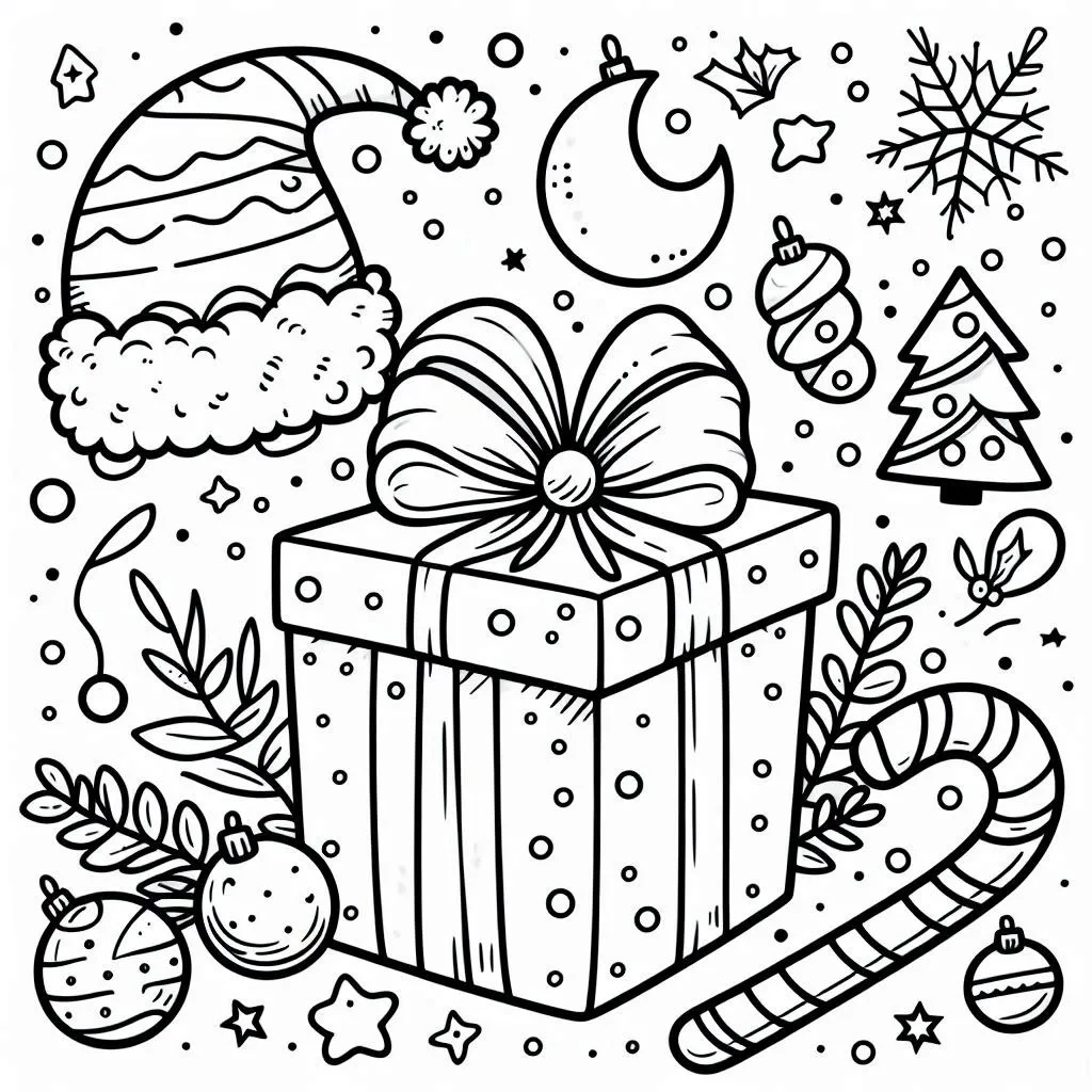 Gift coloring pages 38