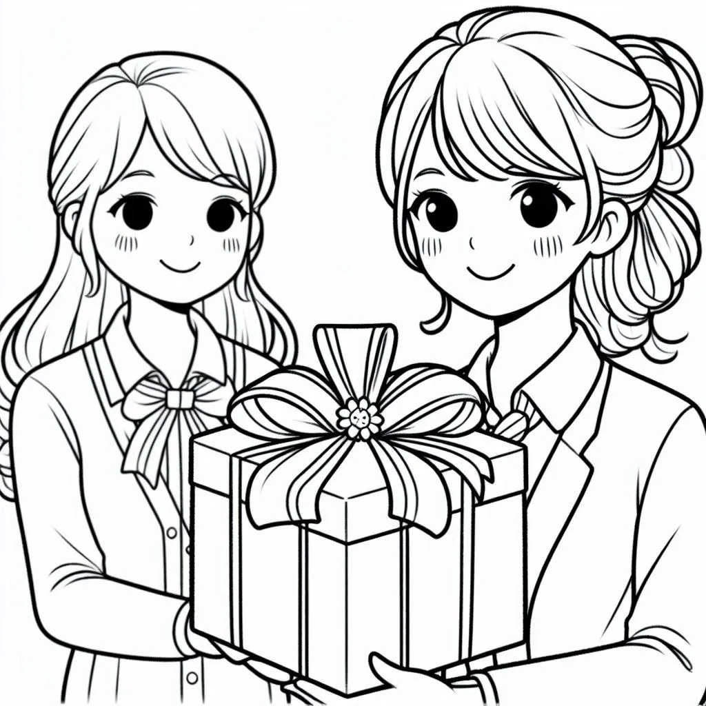 Gift coloring pages 8