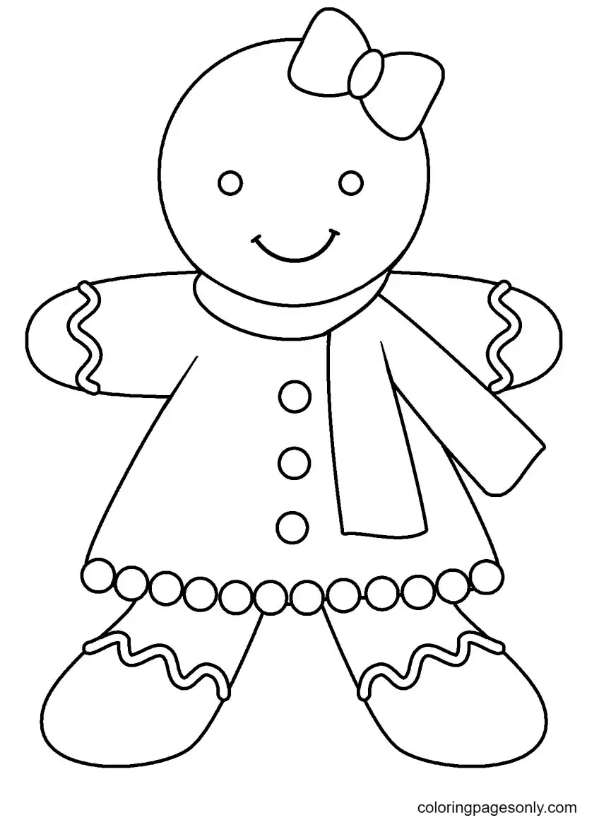 Gingerbread Man Coloring Pages 4