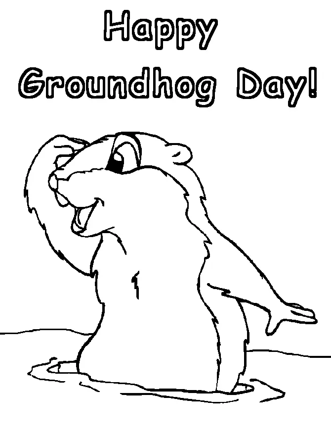Groundhog Coloring Pages 10