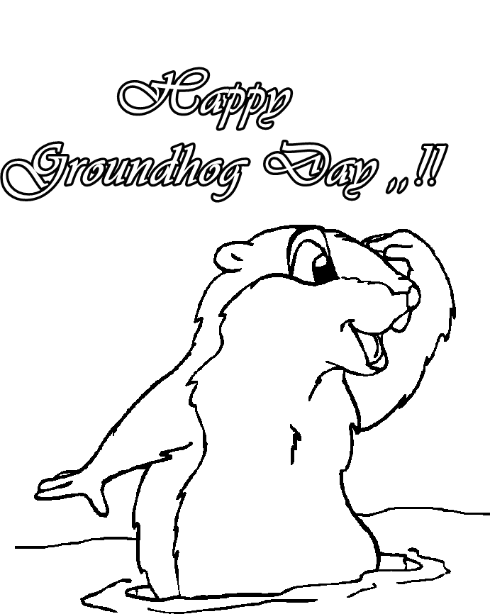Groundhog Coloring Pages 3