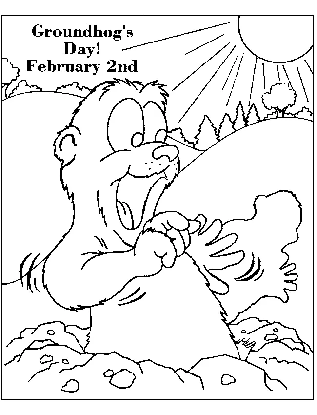 Groundhog Coloring Pages 4