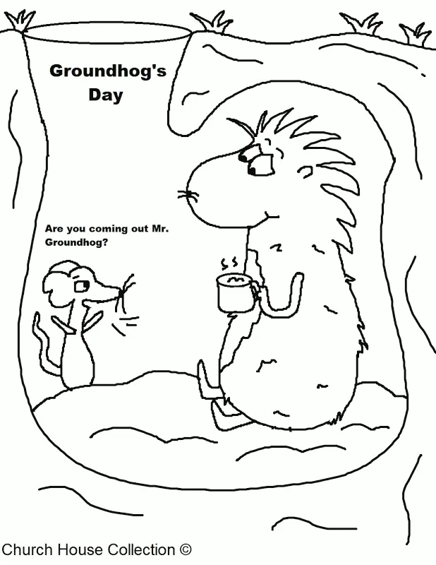 Groundhog Coloring Pages 7