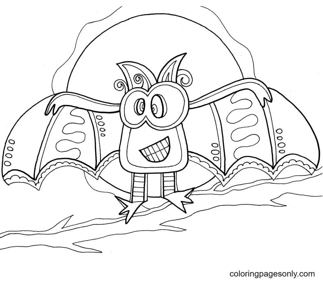 Desenhos de Morcegos de Halloween Para Colorir 48