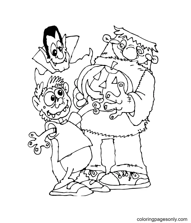Desenhos de Monstros de Halloween Para Colorir 120