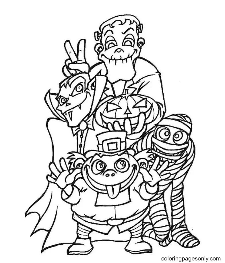 Desenhos de Monstros de Halloween Para Colorir 84