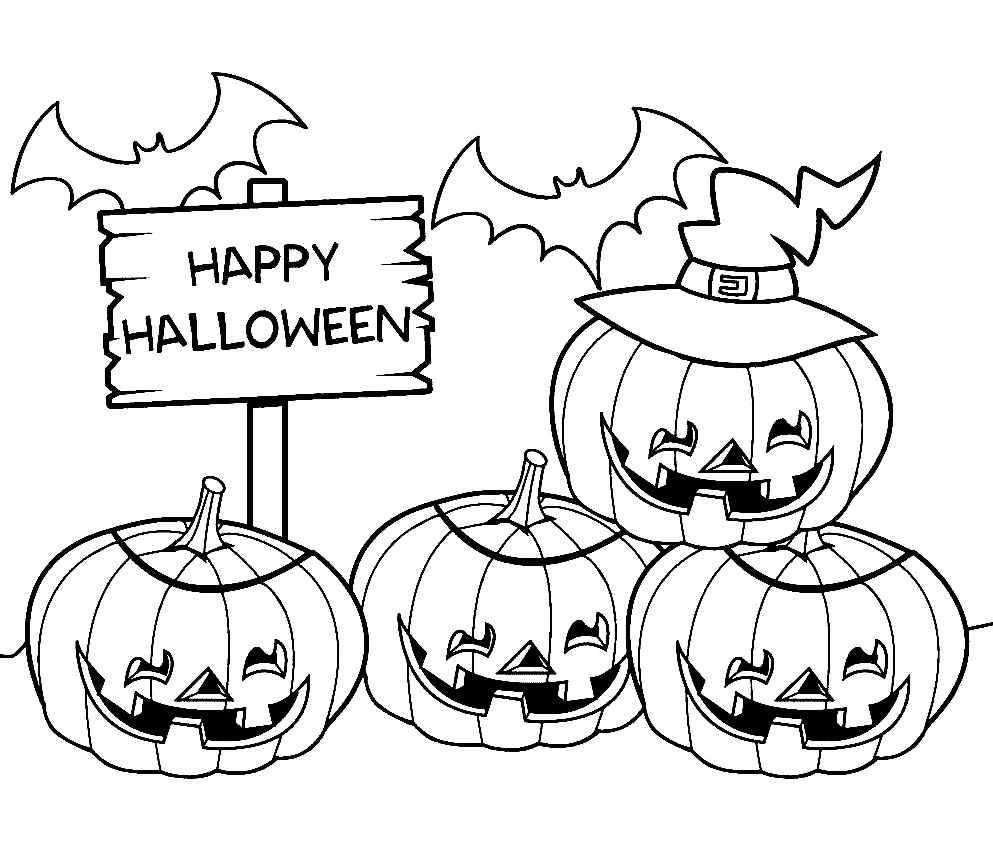 Desenhos de Abobora de Halloween Para Colorir 1