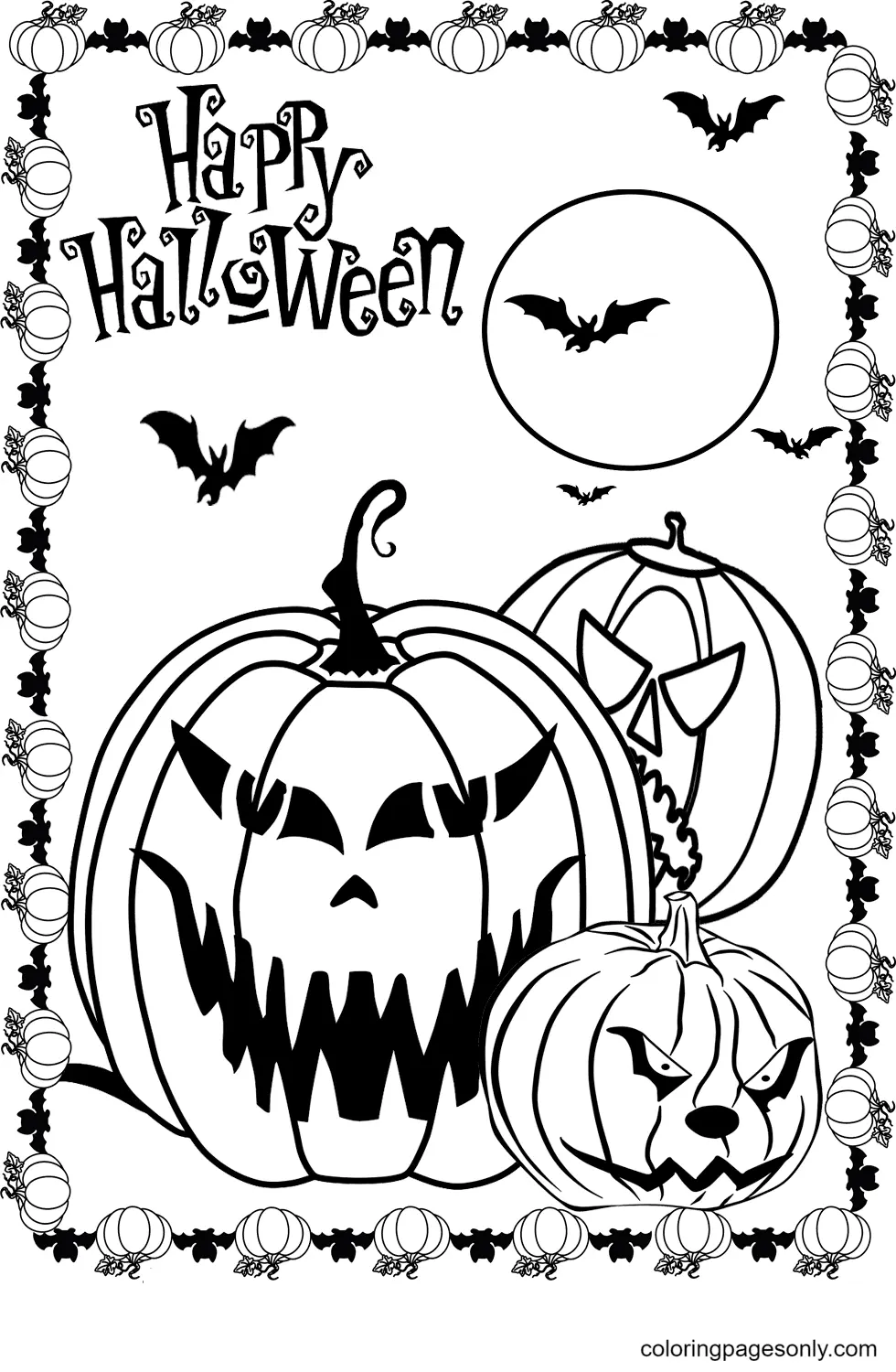 Desenhos de Abobora de Halloween Para Colorir 55