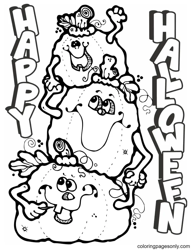 Desenhos de Abobora de Halloween Para Colorir 6