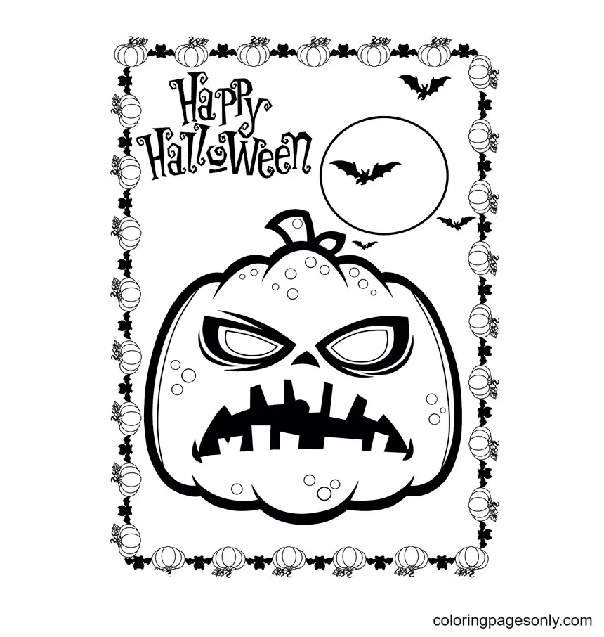 Desenhos de Abobora de Halloween Para Colorir 88