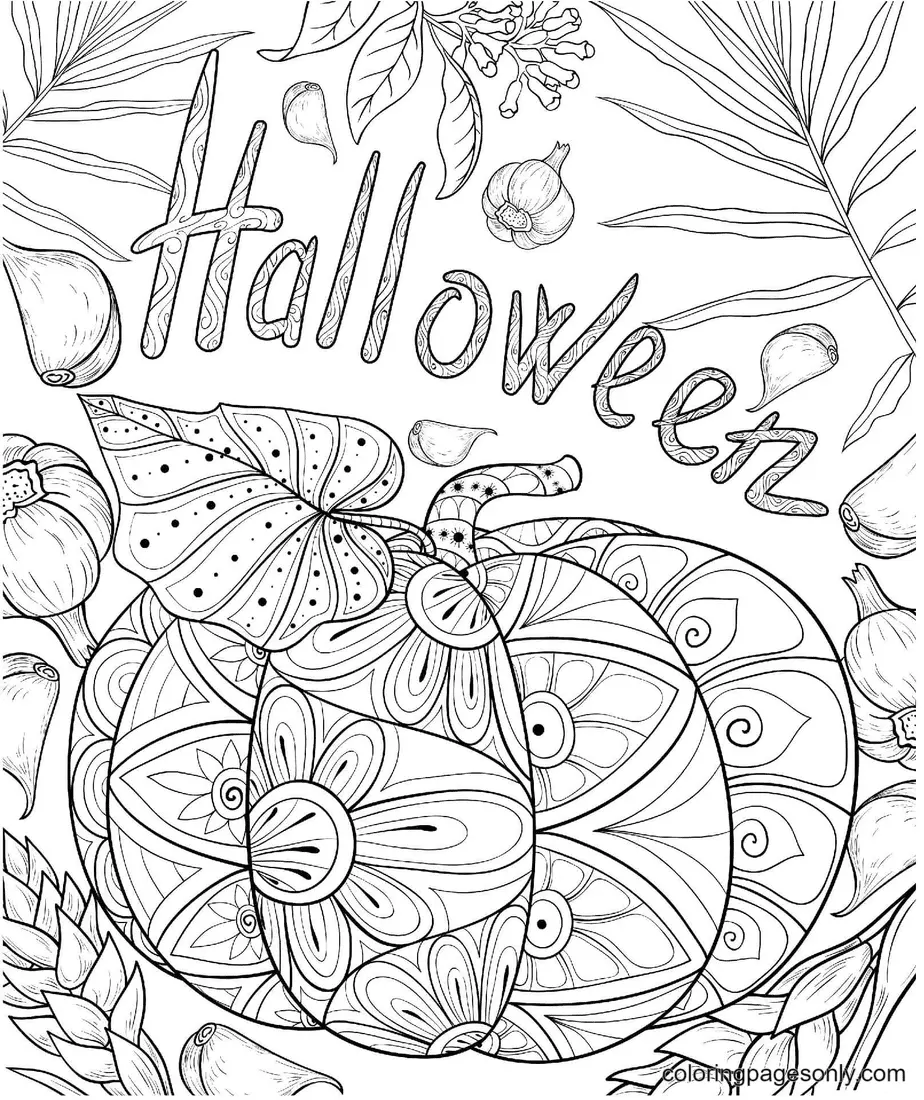 Desenhos de Abobora de Halloween Para Colorir 96