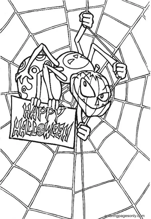 Halloween Spider Coloring Pages 23