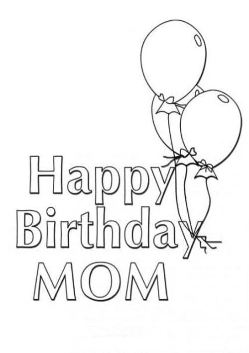Happy Birthday Mom Coloring Pages 19