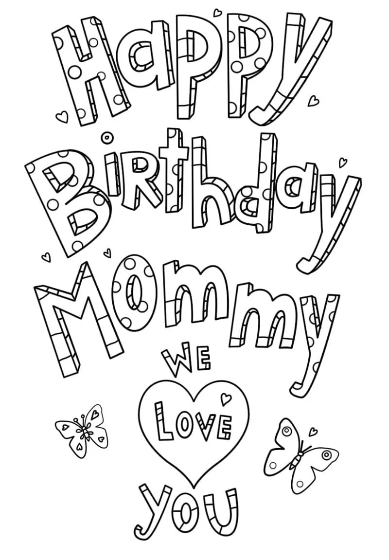 Happy Birthday Mom Coloring Pages 39