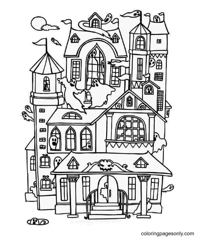 Desenhos de Casa Assombrada Para Colorir 22