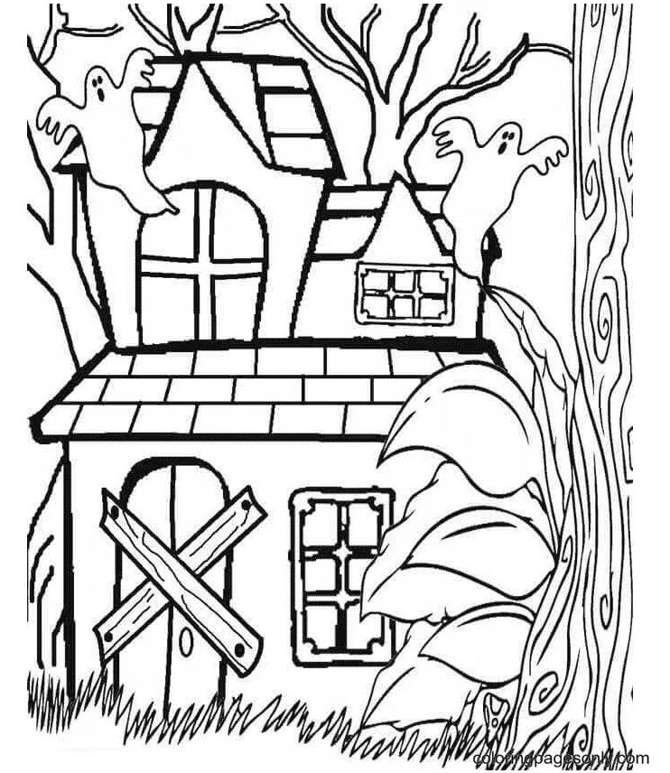 Desenhos de Casa Assombrada Para Colorir 25