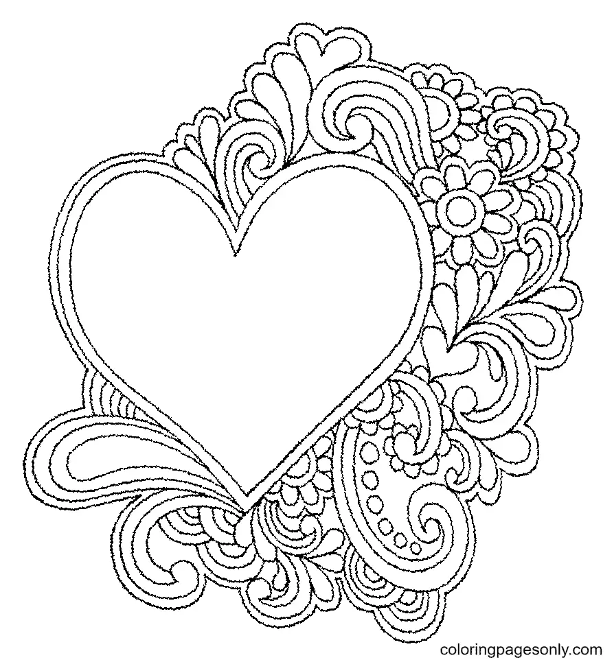 Heart Coloring Pages 5