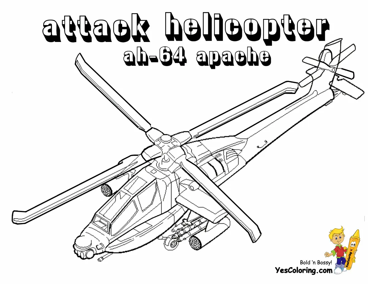 Helicopter Coloring Pages 10