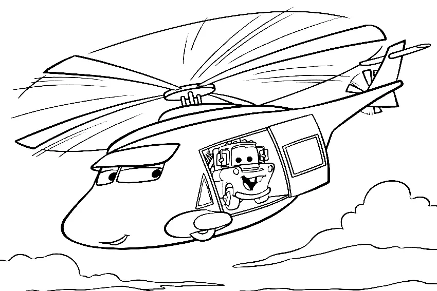 Helicopter Coloring Pages 18