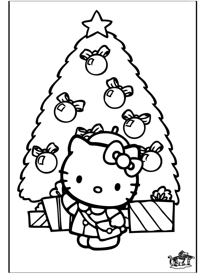 Hello Kitty Christmas Coloring Pages 12