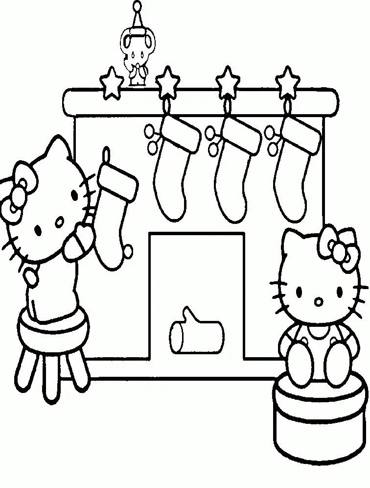 Hello Kitty Christmas Coloring Pages 14