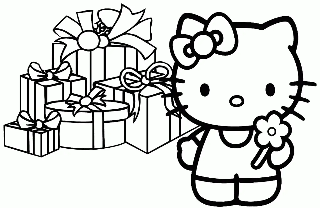 Hello Kitty Christmas Coloring Pages 2