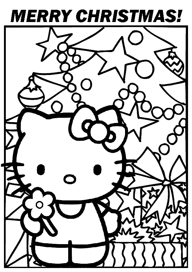Hello Kitty Christmas Coloring Pages 4