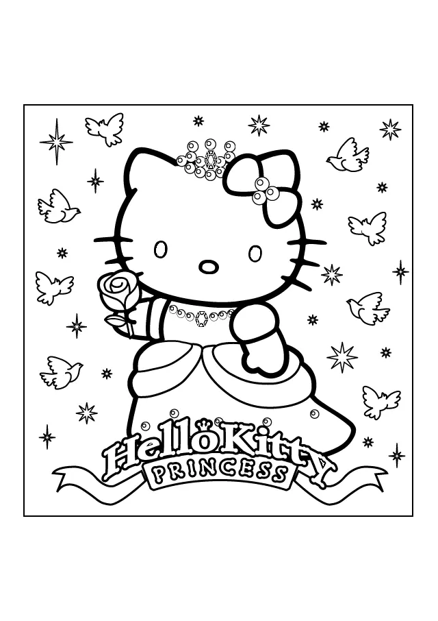 Hello Kitty Christmas Coloring Pages 7
