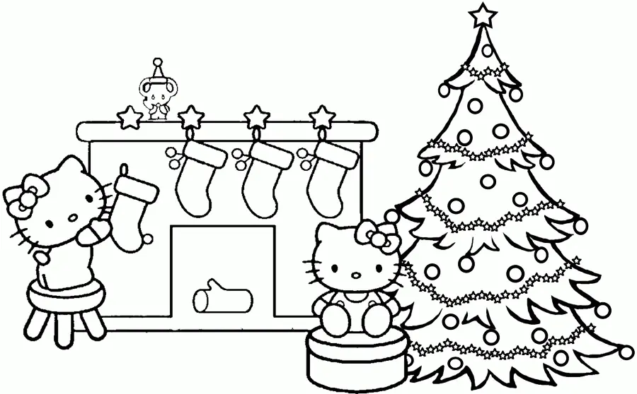 Hello Kitty Christmas Coloring Pages 8