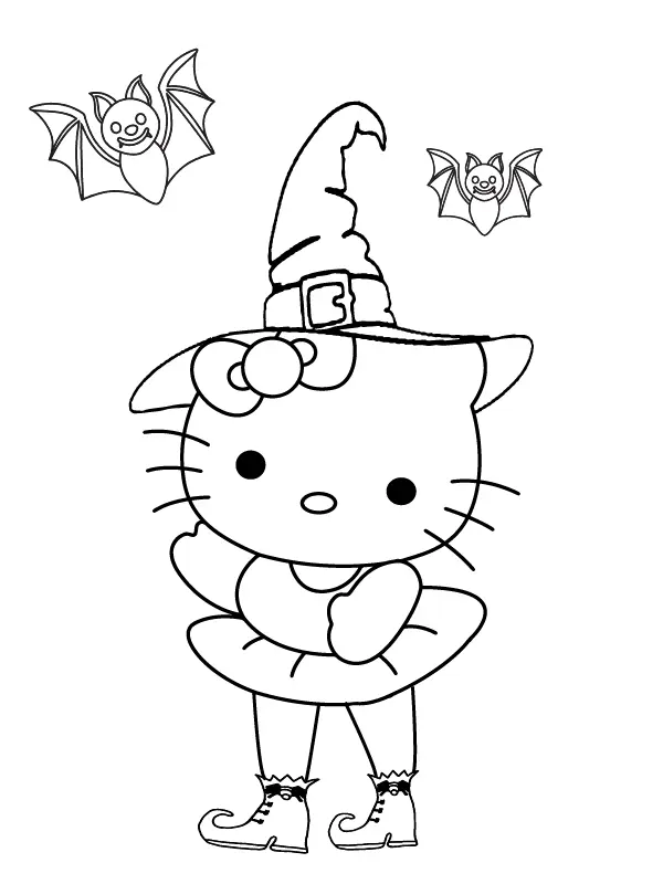 Hello Kitty Halloween Coloring Pages 12
