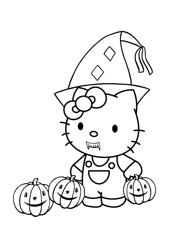 Hello Kitty Halloween Coloring Pages 13