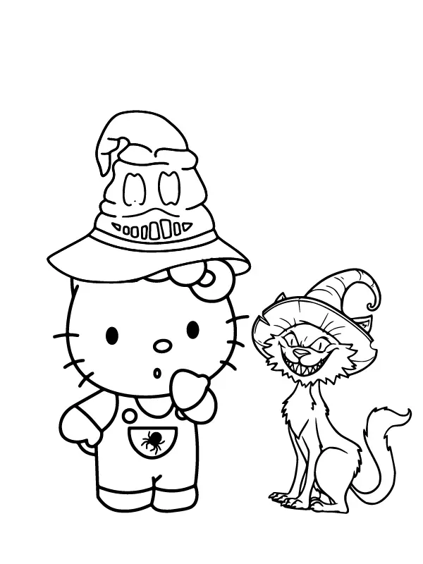Hello Kitty Halloween Coloring Pages 14